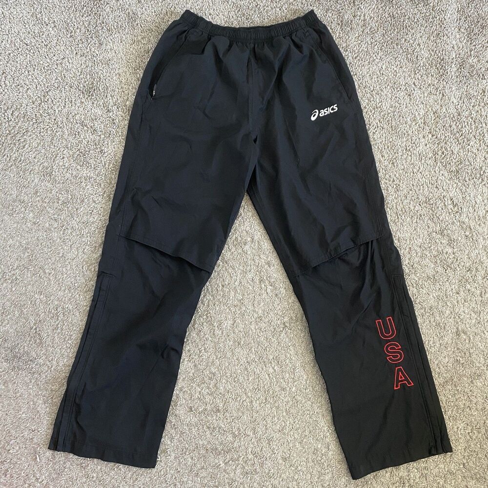 Black Asics Joggers Mens Size Small Running Lightweight Activewear Pants